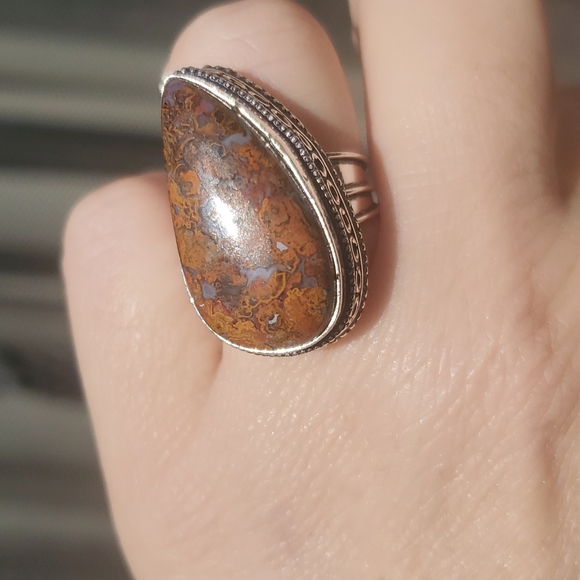 New Seam Agate 925 Silver Ring. - Picture 4 of 15